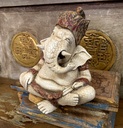 Ganesha cracked wß 19x10x21cm