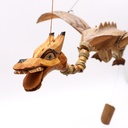 Natürliches Kokosnuss-Drachen-Windspiel/Mobile 37 cm