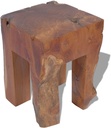 Teak Massivholz Hocker 30x30x40cm handgefertigt