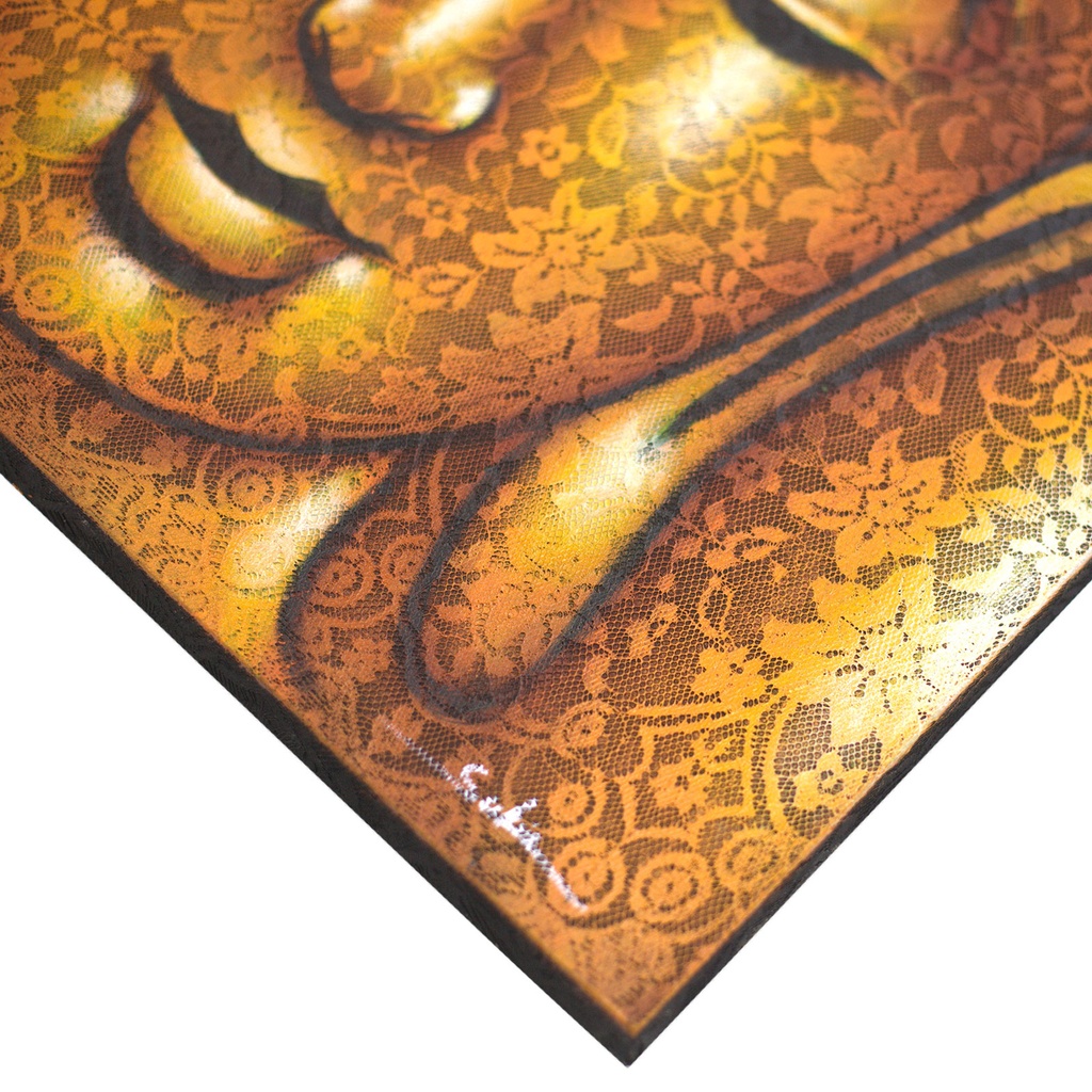 Buddha-Gemälde – Goldbrokat-Detail