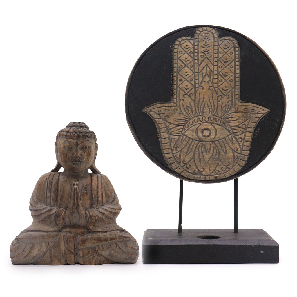 Buddha Feng Shui Set – Hamsa – Grau