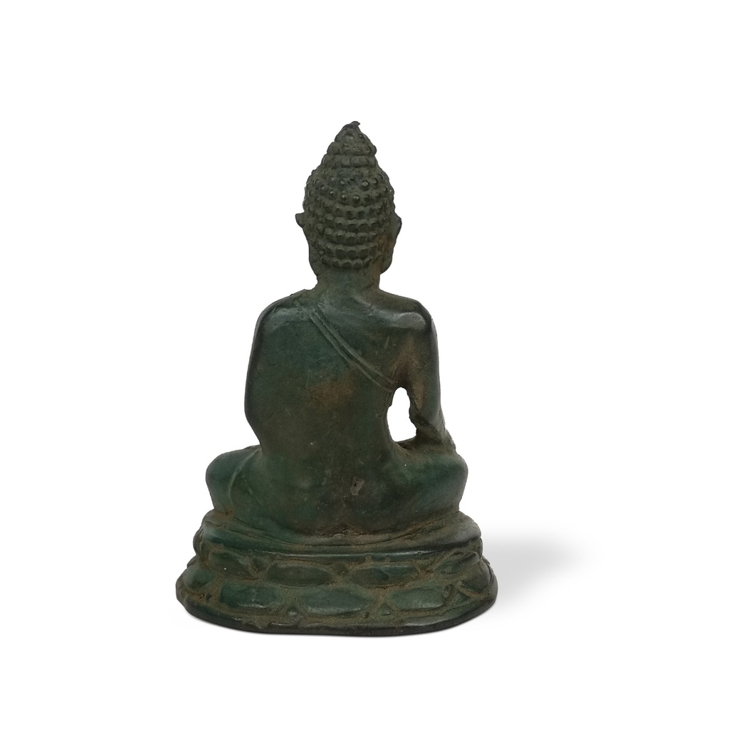 Figur 'sitzender Buddha', antik grün, H 6 cm, B 4 cm, L 3 cm