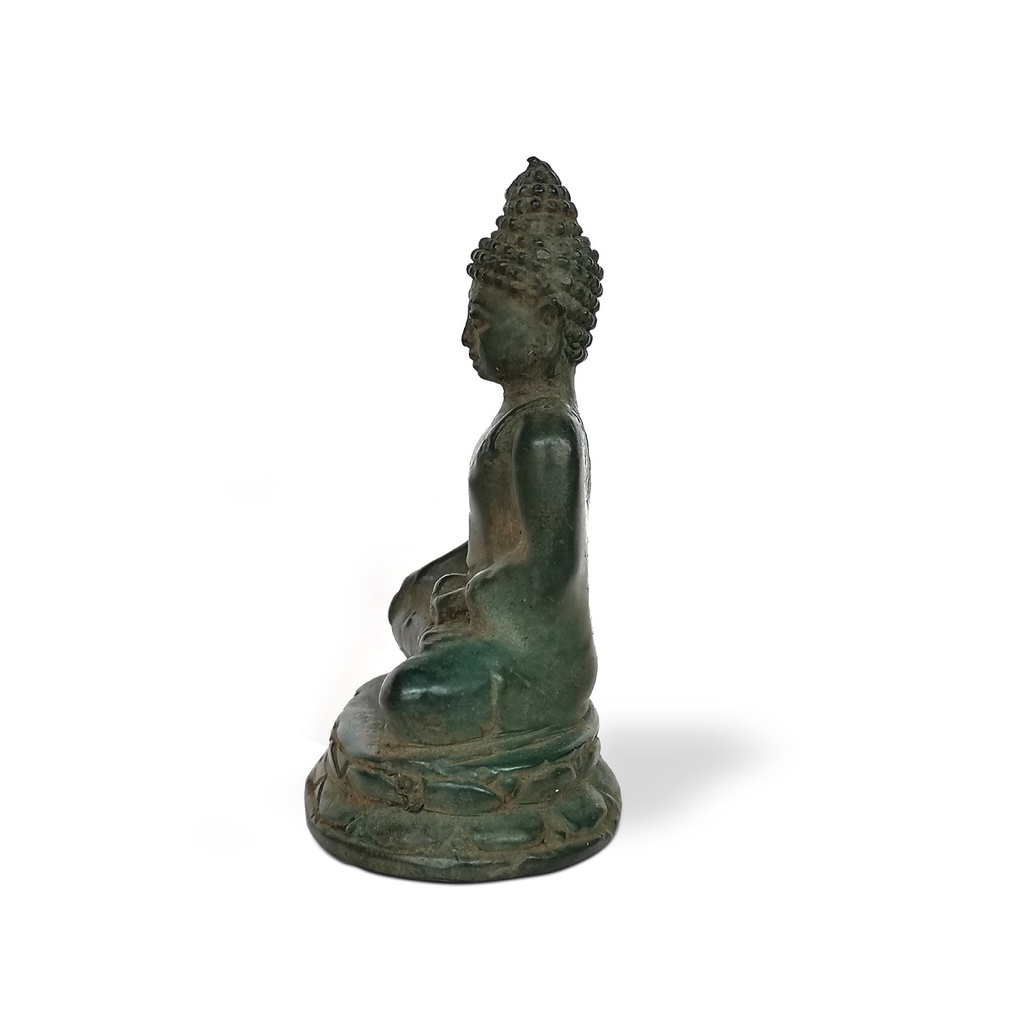 Figur 'sitzender Buddha', antik grün, H 6 cm, B 4 cm, L 3 cm