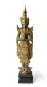 Skulptur 'Buddha stehend', gold, H 114 cm, B 32 cm, L 27 cm