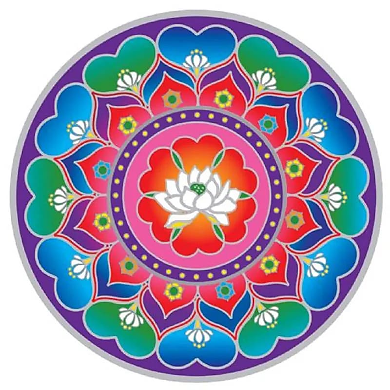 	Fensterbild Lotus Heart Mandala -- 14 cm