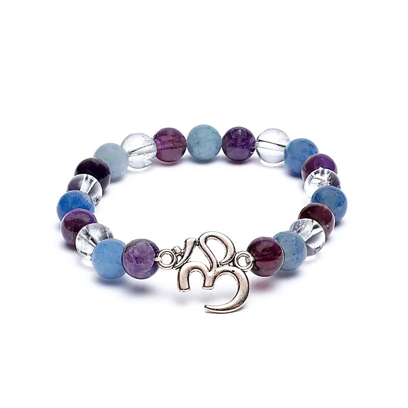 Mala/Armband Amethyst/ Aventurin/ Bergkristall OM -- 0.8cm