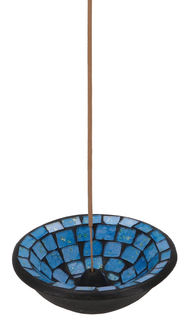 Keramik Räucherschale - Mosaik blau - 4x12x12 cm Ø12 cm