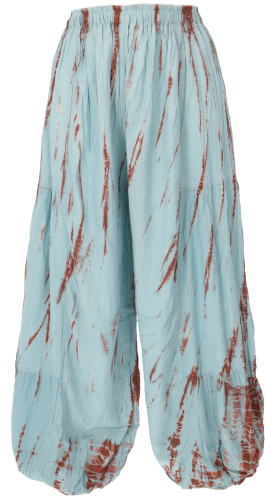 Muckhose, Pluderhose, Batik Pumphose - aqua - 