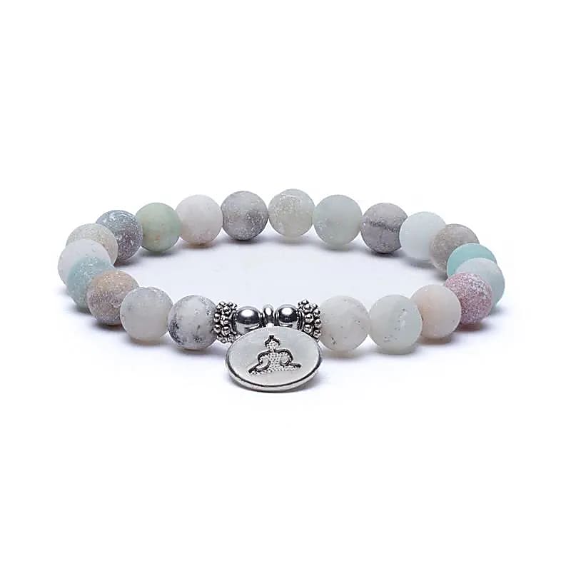 Mala/Armband Amazonit - elastisch - mit Buddha