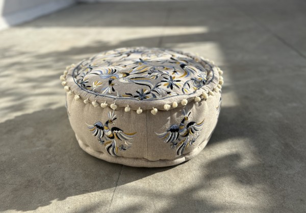 Pouf bg/bl/gl Ø40x20cm