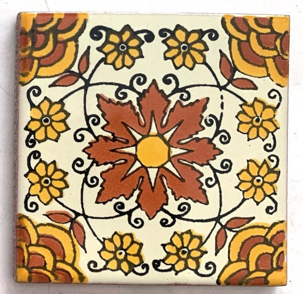 Kachel 'Carmen' gelb/orange 10x10cm