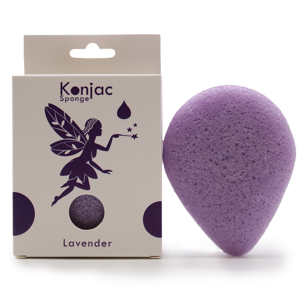 Tropfenförmiger Konjac-Schwamm - Lavendel - Beruhigend