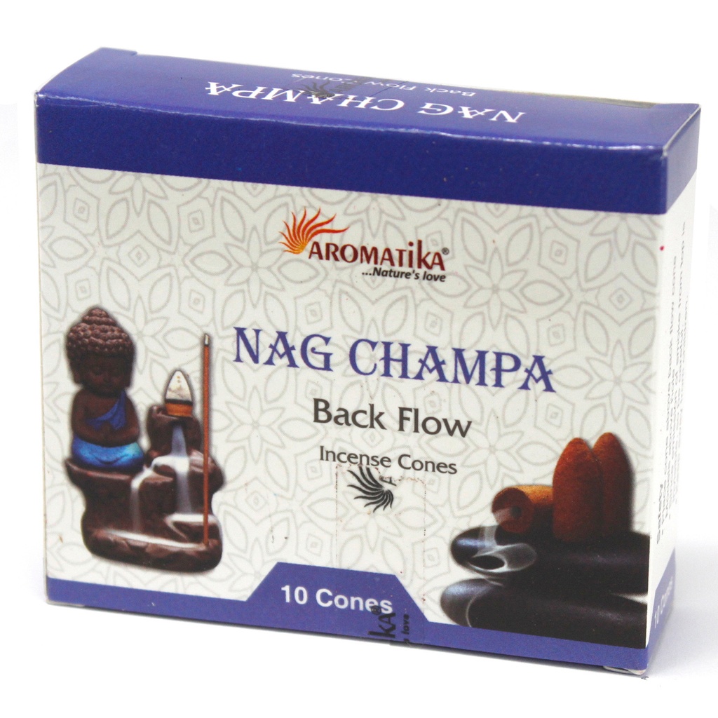 10x Aromatica Backflow Räucherkegel – Nag Champa