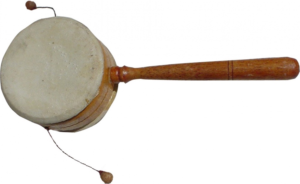 Musikinstrument aus Holz, Musik Percussion Rhythmus Klang Instrument, handgearbeitet - Drehtrommel 2 - 21 cm Ø6,5 cm 1,90 EU