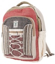 Ethno Hanf Rucksack - natur/rot - 40x30x20 cm