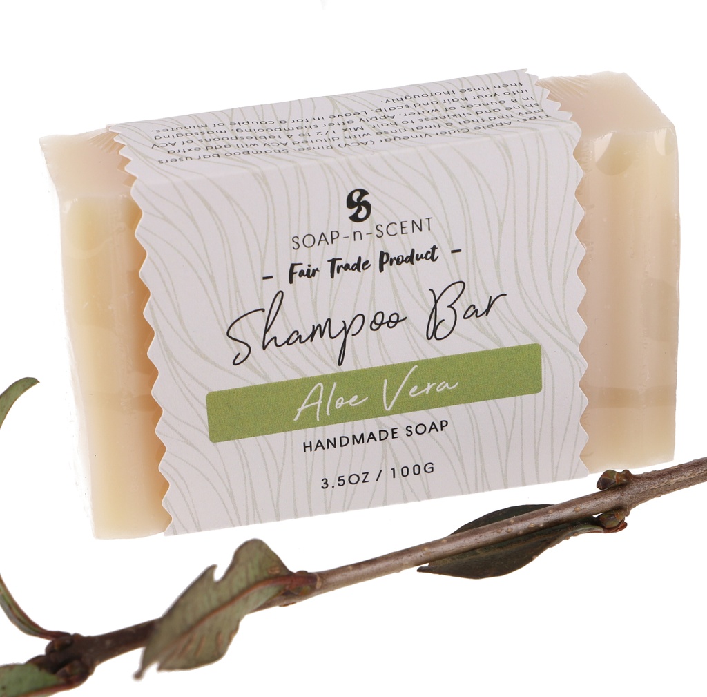 Shampoo Bar, festes Shampoo 100 g, Fair Trade - Aloe Vera - 2,5x8,5x5 cm