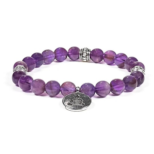 [12224] Mala/Armband Amethyst elastisch mit Buddha