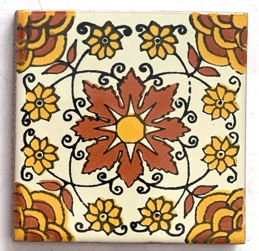 [165946] Kachel 'Carmen' gelb/orange 10x10cm